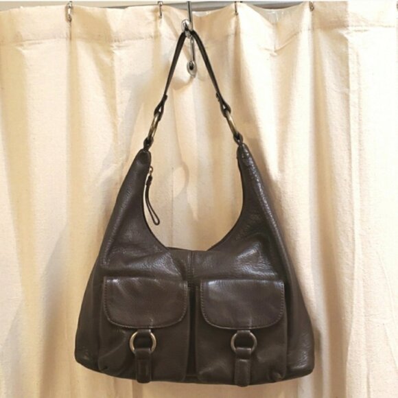 Hobo International Brown Leather Shoulder Hobo Bag - Picture 1 of 16